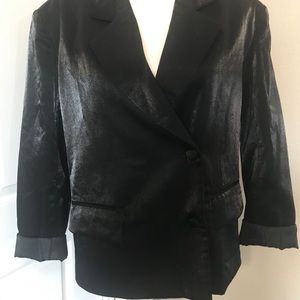 NWT Oversized high shine black blazer.